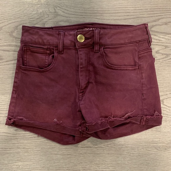 American Eagle Outfitters Pants - AMERICAN EAGLE - hi-rise maroon shorts, size 2, in perfect condition